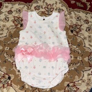 Pink and White Kids One Piece Bodysuit